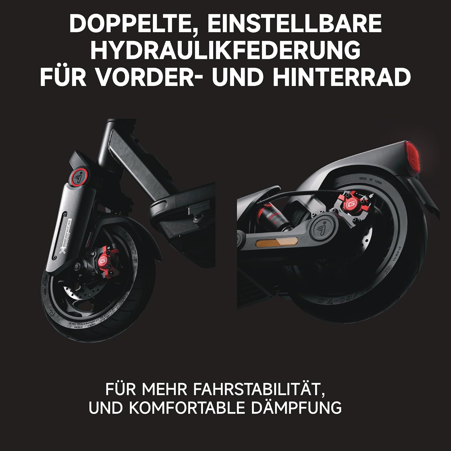 Electric Scooter with Road-Legal Certification, 80km Eco Mode Range, Dual Hydraulic Suspension, 130kg Load Capacity - Image 3