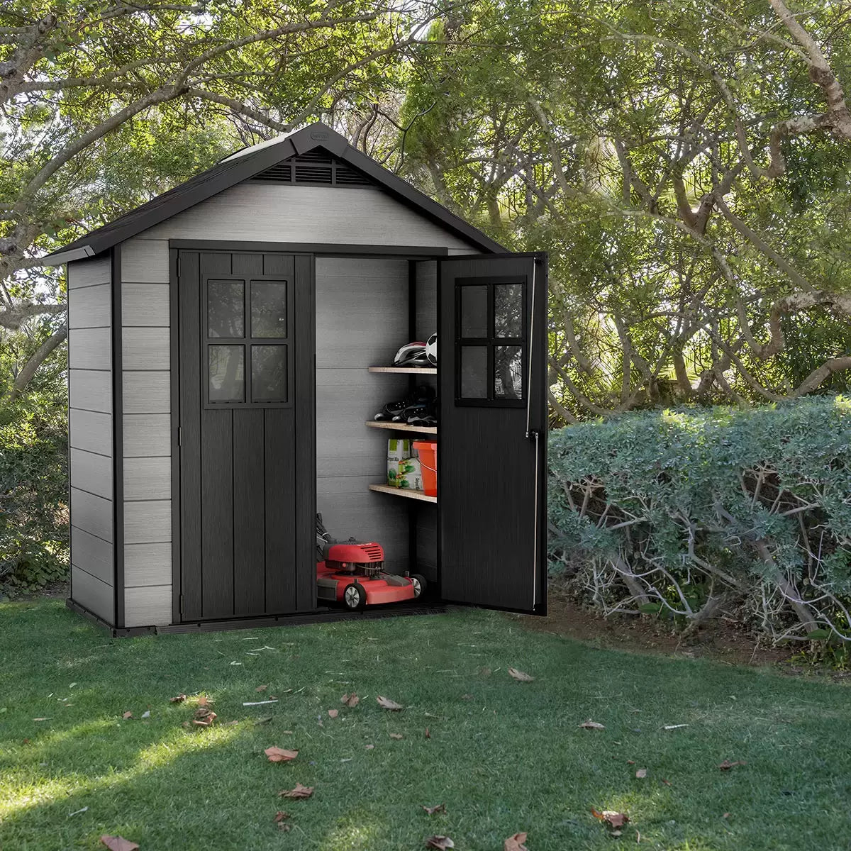 Keter Oakland Shed 7.5 x 4ft - Grey - Image 3