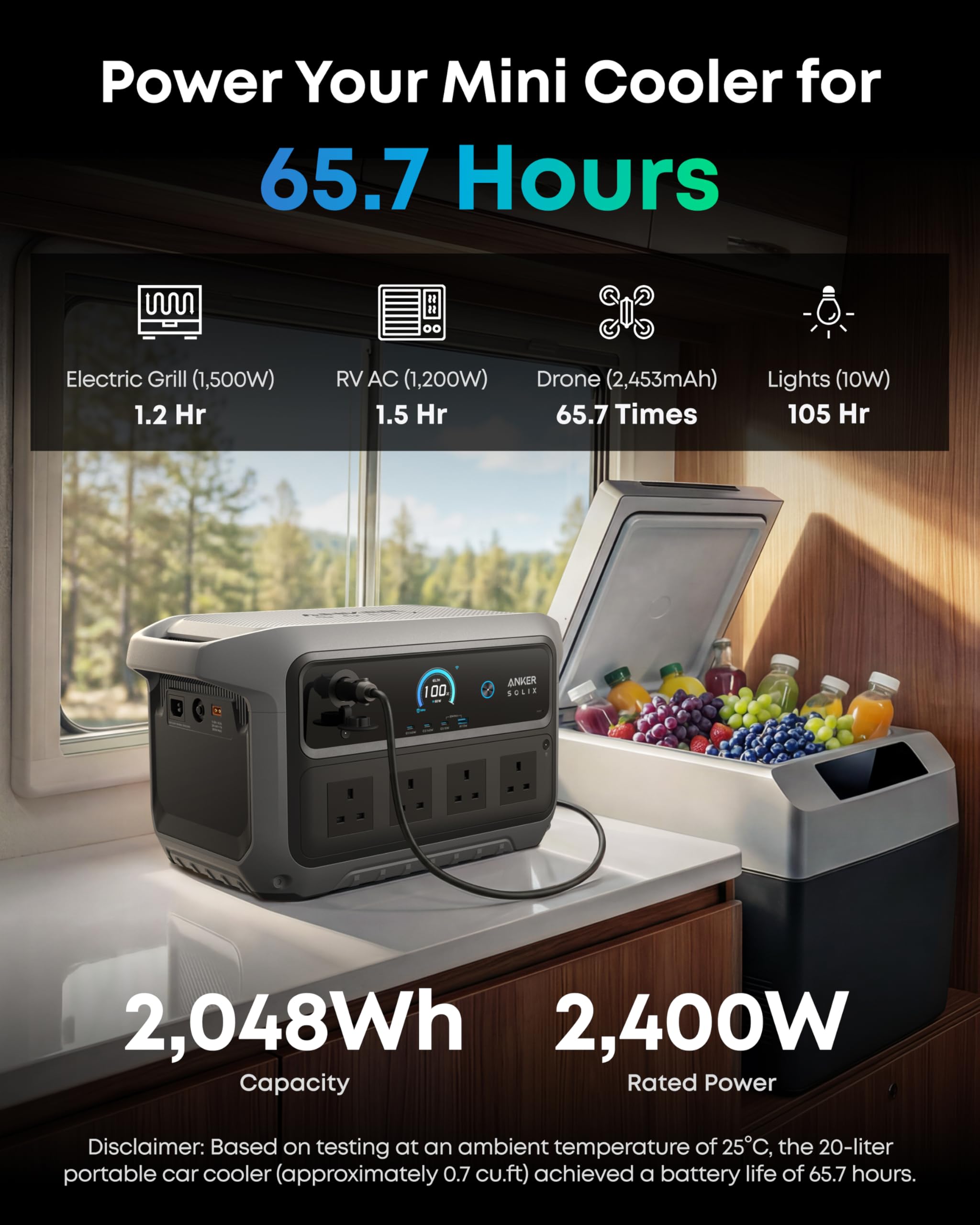 Anker SOLIX C2000 Gen 2 with AC Charging Cable, 2400W 2048Wh Power Station - Image 5