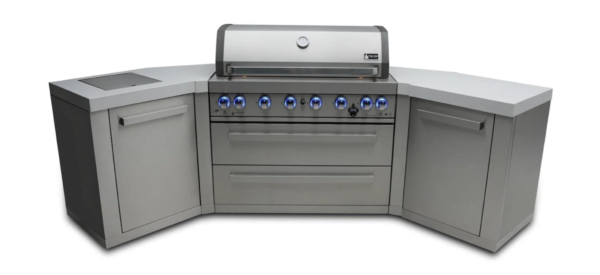 Mont Alpi 805 Island with Two 45 Degree Corners 6-Burner Grill Stainless Steel