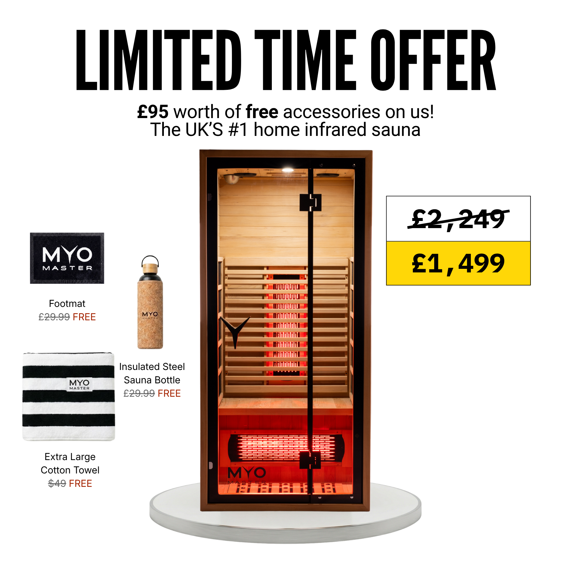 Premium Natural Wood Infrared Sauna With Red Light Therapy - Image 3